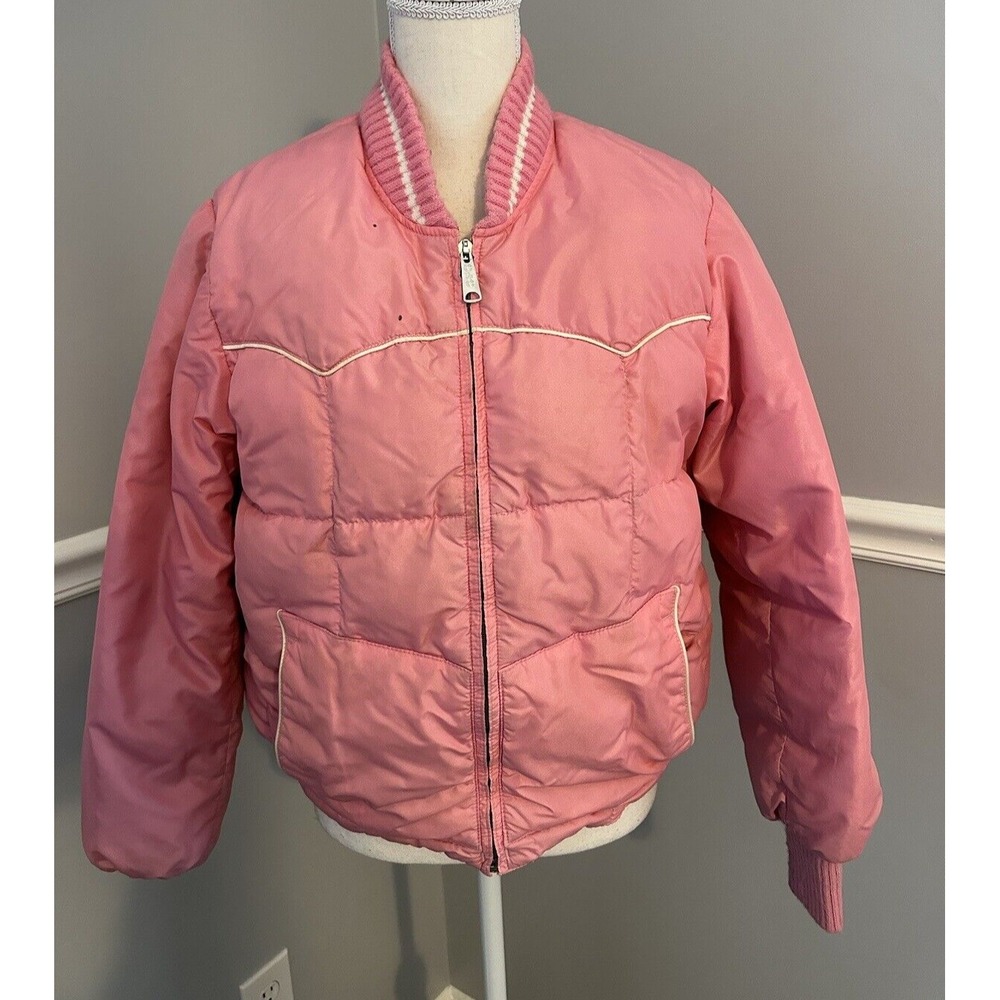 Vintage Comfy Coat Girls Size 16 Down Insulated Puffer Pockets Full Zip